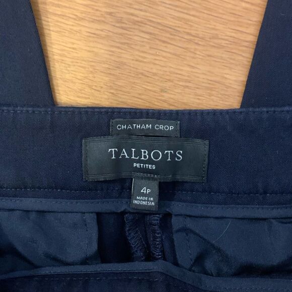 Talbots 4P Chatham crop navy blue pants - Picture 3 of 3